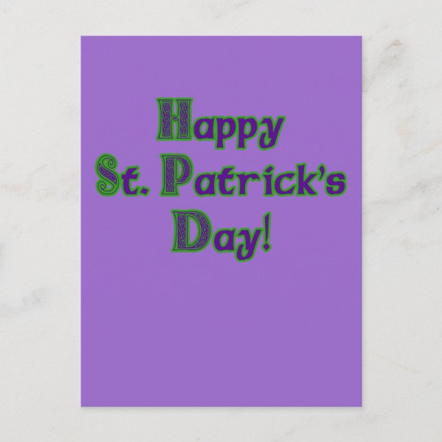 Postal Camisetas de Green and Purple St. Patrick's Day (Anverso)
