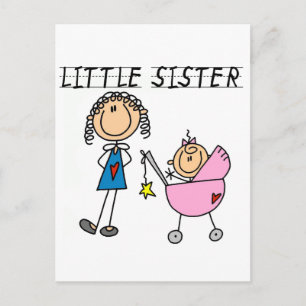 Postal Camisetas de Hermana Menor Con Hermana Mayor