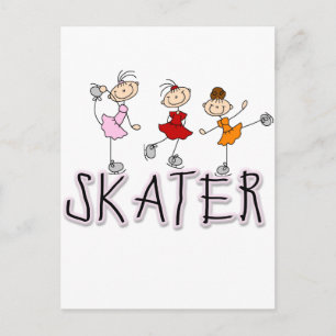 Postal Camisetas de patinador de palitos y regalos