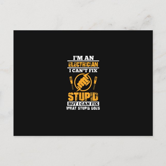 Postal Camisetas Divertidas Para Electricistas Hombres No (Anverso)