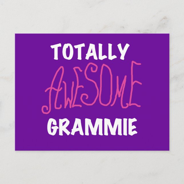 Postal Camisetas Grammie Pink totalmente asombrosas regal (Anverso)