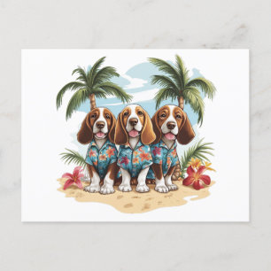 Postal Camisetas hawaianos de Basset Hound