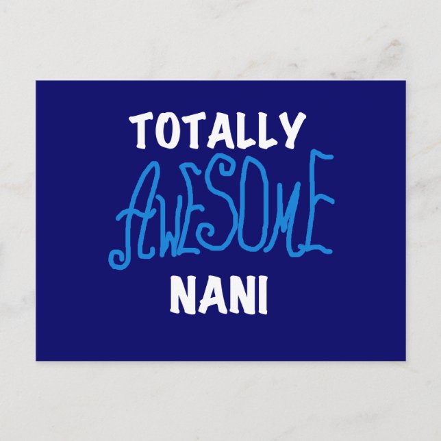 Postal Camisetas Nani azul y regalos todoscientos (Anverso)