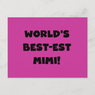 Postal Camisetas y regalo negros del texto Mimi del