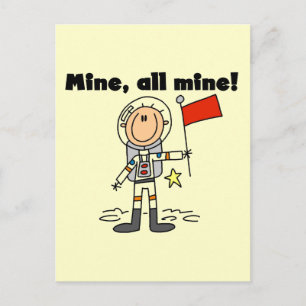 Postal Camisetas y regalos Astronaut Mine All Mine
