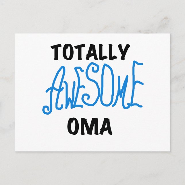 Postal Camisetas y regalos azul Oma totalmente asombrosos (Anverso)