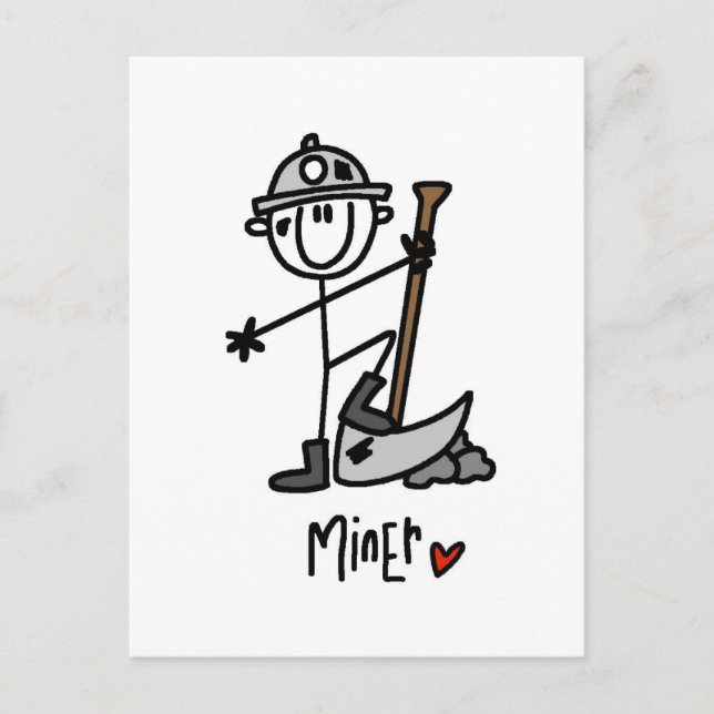 Postal Camisetas y regalos básicos para mineros (Anverso)