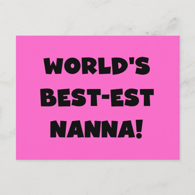 Postal Camisetas y regalos Black Text Best est Nanna (Anverso)