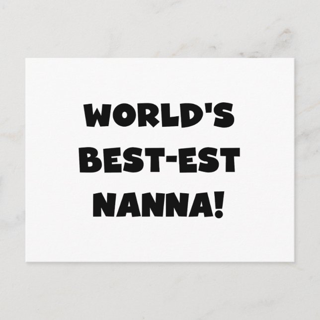 Postal Camisetas y regalos Black Text Best est Nanna (Anverso)