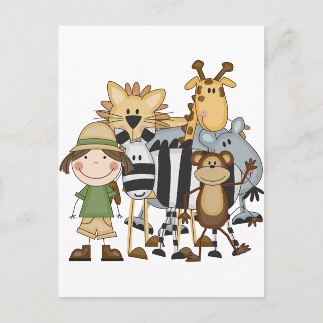 Postal Camisetas y regalos Chicas de Safari (Anverso)