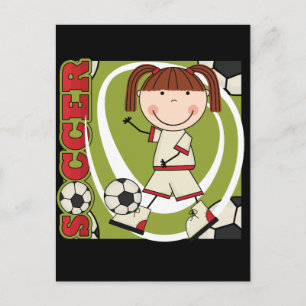 Postal Camisetas y regalos Chicas de Soccer Brunette