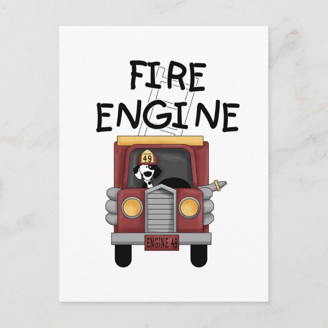 Postal Camisetas y regalos con motor de fuego (Anverso)