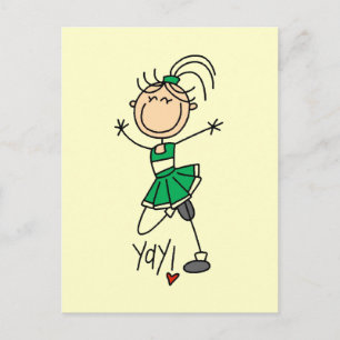 Postal Camisetas y regalos de animadora verde