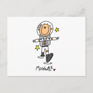 Postal Camisetas y regalos de astronautas que caminan en 
