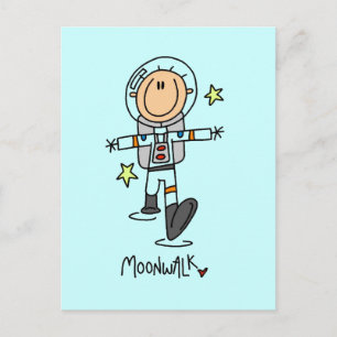 Postal Camisetas y regalos de astronautas que caminan en