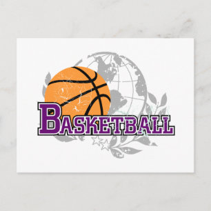 Postal Camisetas y regalos de baloncesto morado