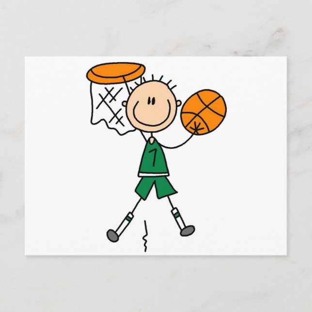 Postal Camisetas y regalos de baloncesto para niños de Du (Anverso)
