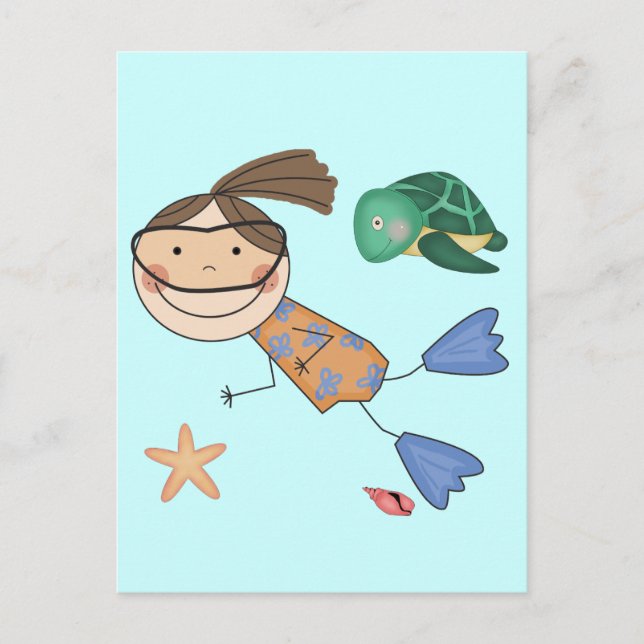 Postal Camisetas y regalos de baño chica (Anverso)