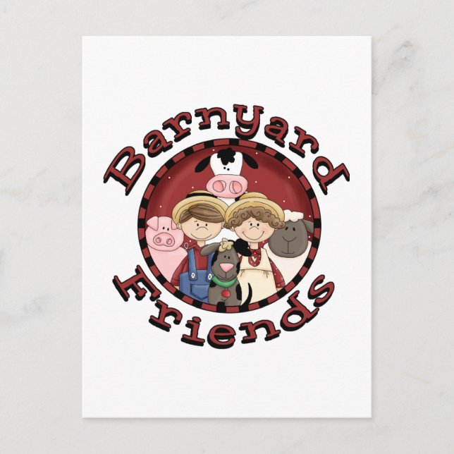 Postal Camisetas y regalos de Barnyard Friends (Anverso)