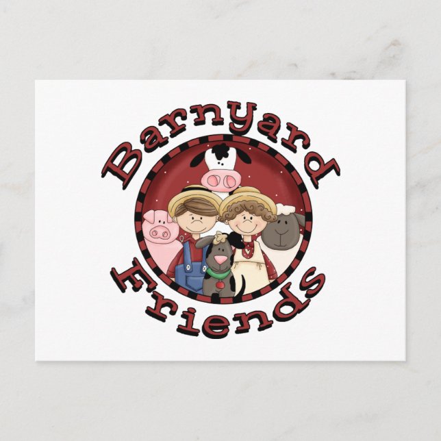 Postal Camisetas y regalos de Barnyard Friends (Anverso)
