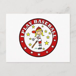Postal Camisetas y regalos de béisbol para niñas