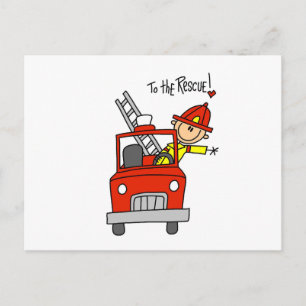Postal Camisetas y regalos de bombero al rescate