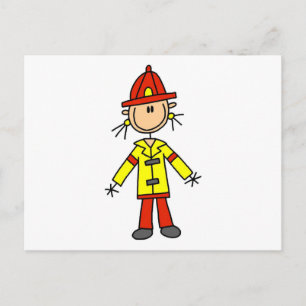 Postal Camisetas y regalos de bombero con figuras de pali