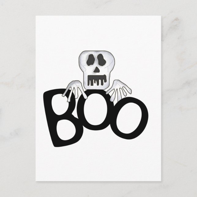Postal Camisetas y regalos de Boo de Skeleton (Anverso)