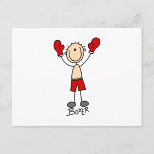 Postal Camisetas y regalos de boxeador con figuras de pal