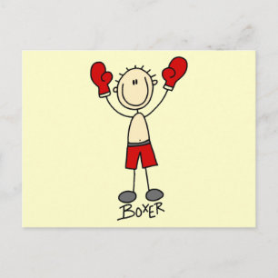 Postal Camisetas y regalos de boxeo de figuras de palitos