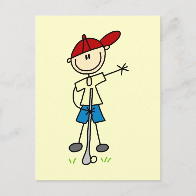 Postal Camisetas y regalos de Boy Golfer (Anverso)