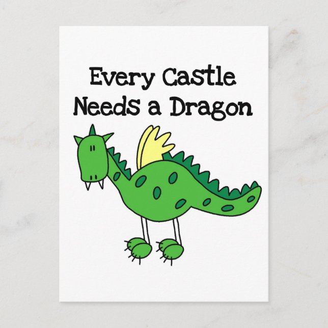 Postal Camisetas y regalos de Castle Dragon (Anverso)