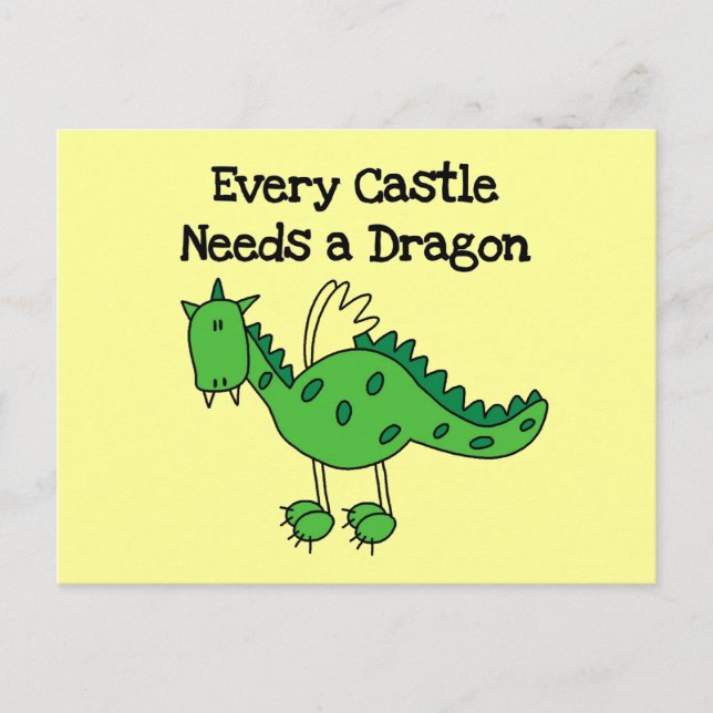 Postal Camisetas y regalos de Castle Dragon (Anverso)