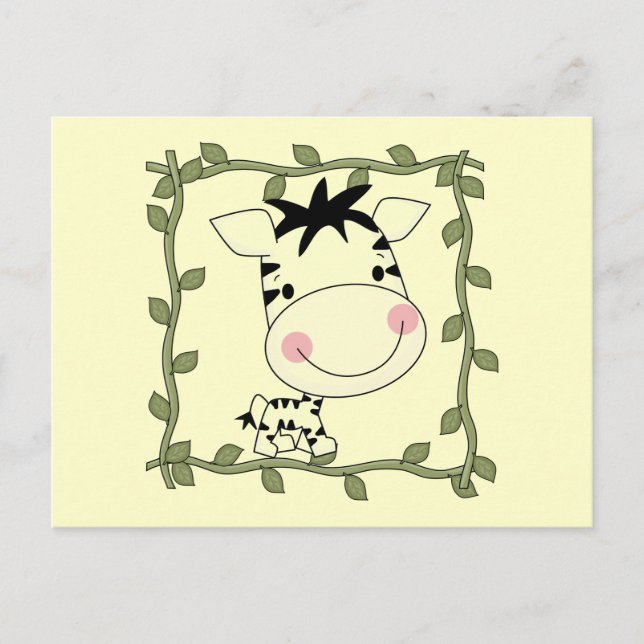 Postal Camisetas y regalos de cebra bebé (Anverso)