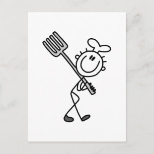 Postal Camisetas y regalos de Chef con palito con tenedor