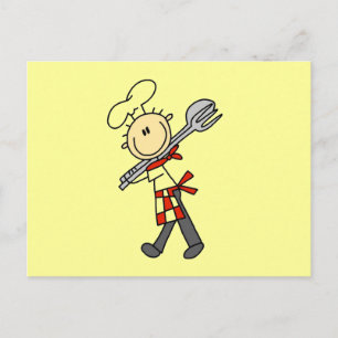 Postal Camisetas y regalos de Chef con pinzas para ensala