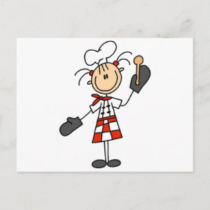 Postal Camisetas y regalos de chef femenina con manoplas