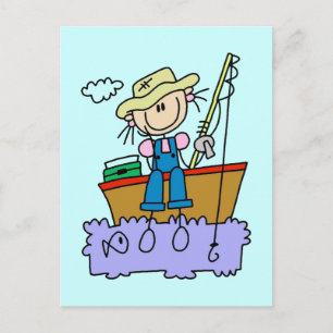 Postal Camisetas y regalos de Chica de la figura del palo