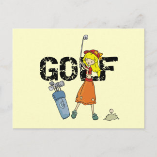 Postal Camisetas y regalos de chica Golfer