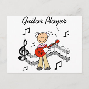 Postal Camisetas y regalos de chica guitarrista