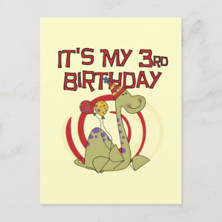 Postal Camisetas y regalos de cumpleaños de dinosaurio 3 