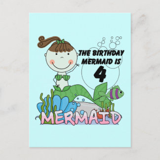 Postal Camisetas y regalos de cumpleaños de Sirena
