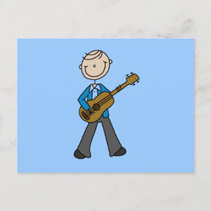 Postal Camisetas y regalos de figura de hombre tocando la