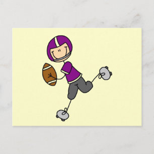 Postal Camisetas y regalos de futbolista morado