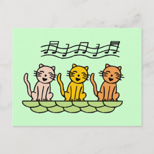 Postal Camisetas y regalos de gatos cantores