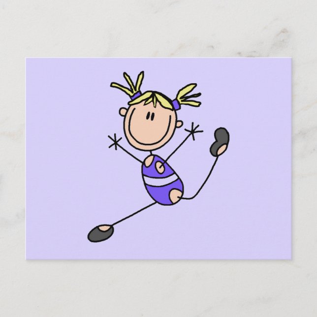 Postal Camisetas y regalos de gimnasta Chica rubio (Anverso)