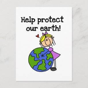 Postal Camisetas y regalos de Girl Protect Our Earth