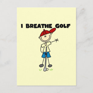 Postal Camisetas y regalos de golf que respiro