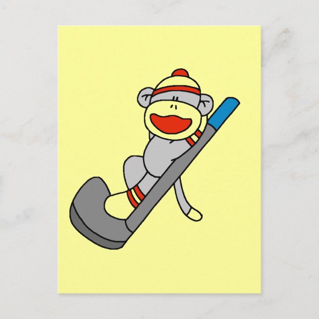 Postal Camisetas y regalos de golf Sock Monkey (Anverso)