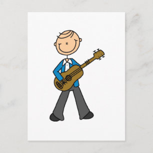 Postal Camisetas y regalos de guitarrista de figura de pa